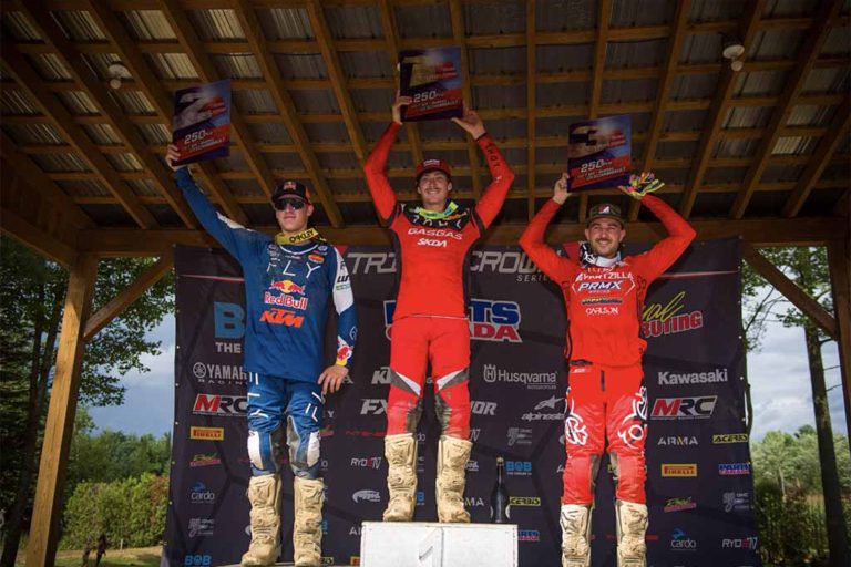 The 250 Pro/Am podium at round 7 of the Triple Crown Series.