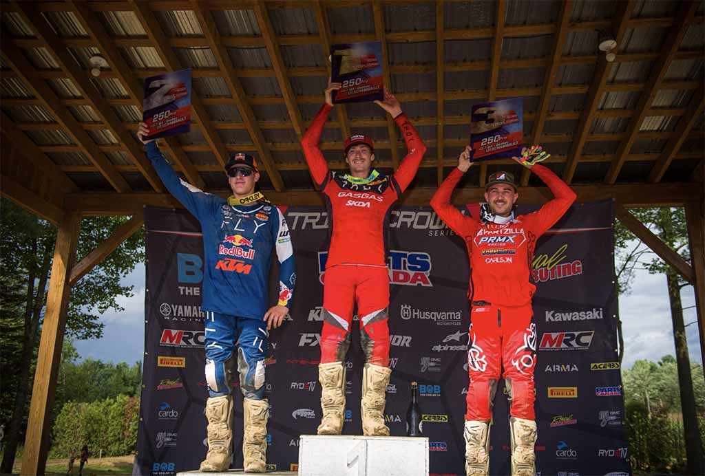 The 250 Pro/Am podium at round 7 of the Triple Crown Series.