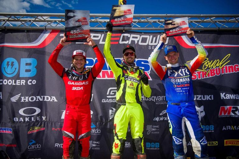 The 450 podium at round 2 of the Triple Crown Series.