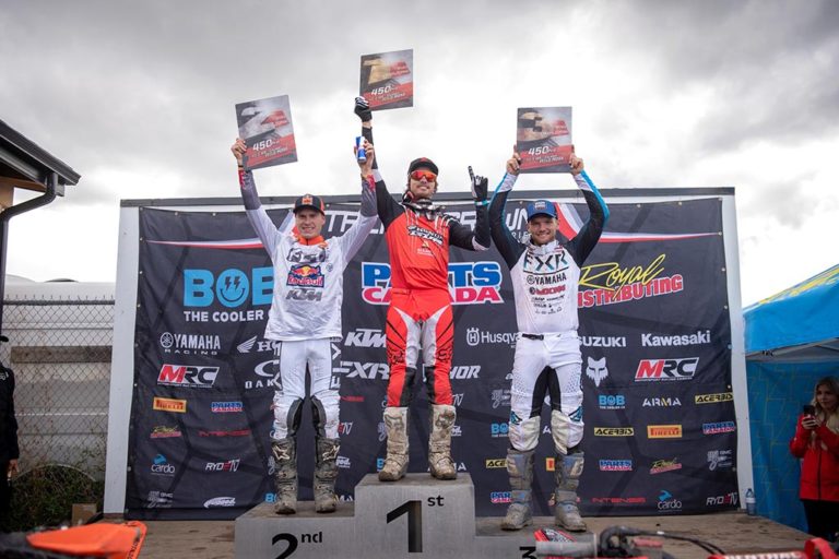 The 450 podium at round 3 of the 2023 Triple Crown Series.