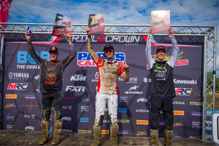 The 450 podium at round 5 of the 2023 Triple Crown Series.