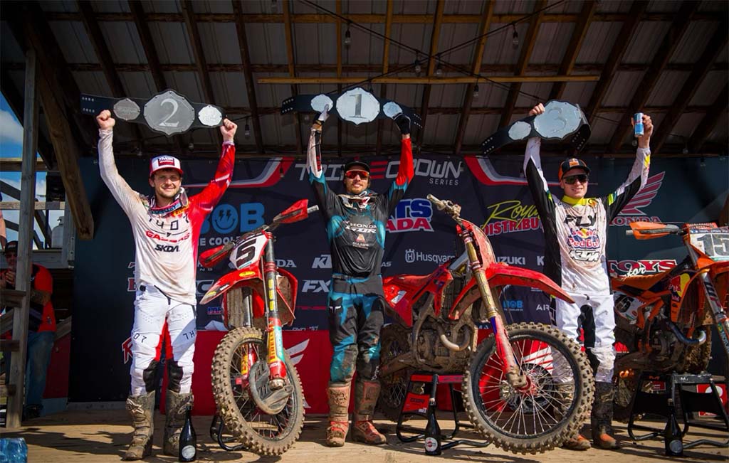 The 450 podium at round 6 of the 2023 Triple Crown Series.