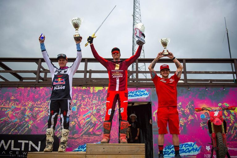 The 450 Pro/Am podium at round 8 of the Triple Crown Series.